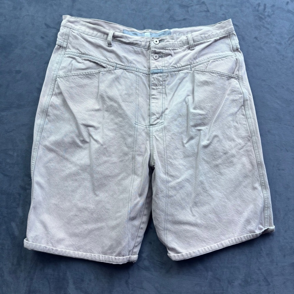 Marithe Francois Girbaud Khaki Denim Shorts Tan Vintage Streetwear Men 38